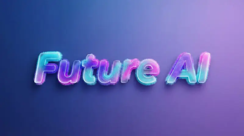 Preview of Futuristic Fluffy Glass Typography Art