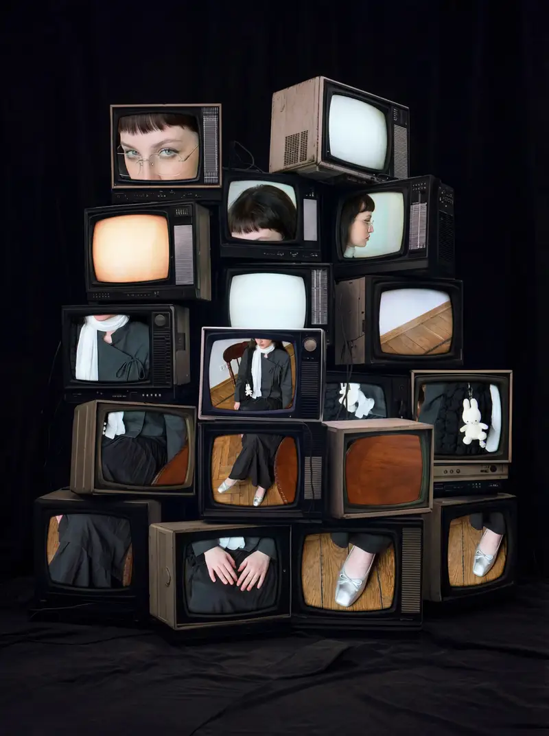 Preview of Retro CRT TV Display Portrait Collage
