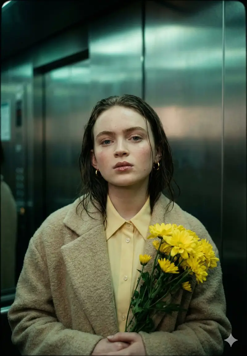 Preview of Sadie Sink Introspective Elevator Portrait Prompt