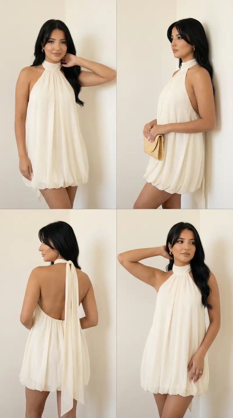 پیش‌نمایش Quad-Pose Studio Lookbook Grid with Identity Preservation
