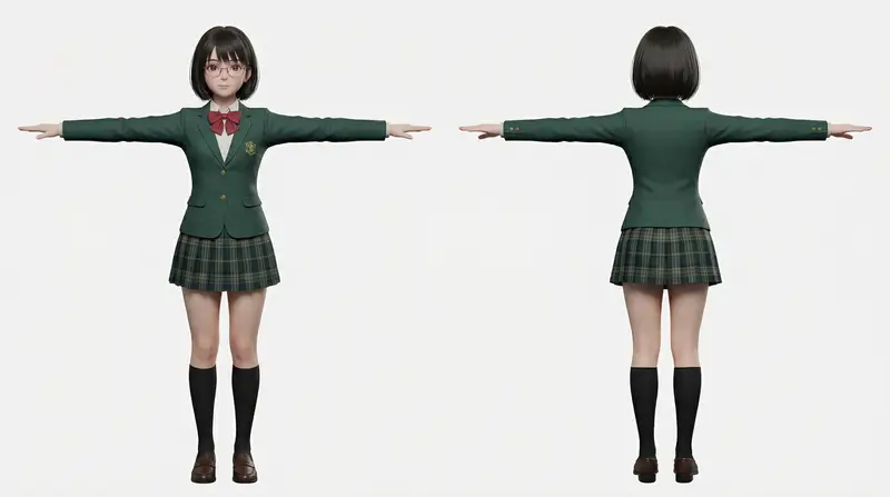 Preview of 2D to 3D to VRM to Illustration Workflow