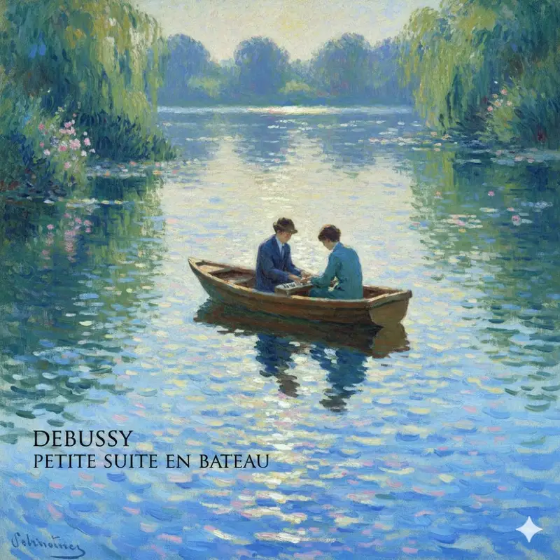پیش‌نمایش Generate Debussy's 'Petit Suite: En Bateau' in Monet's Style with Color Modification