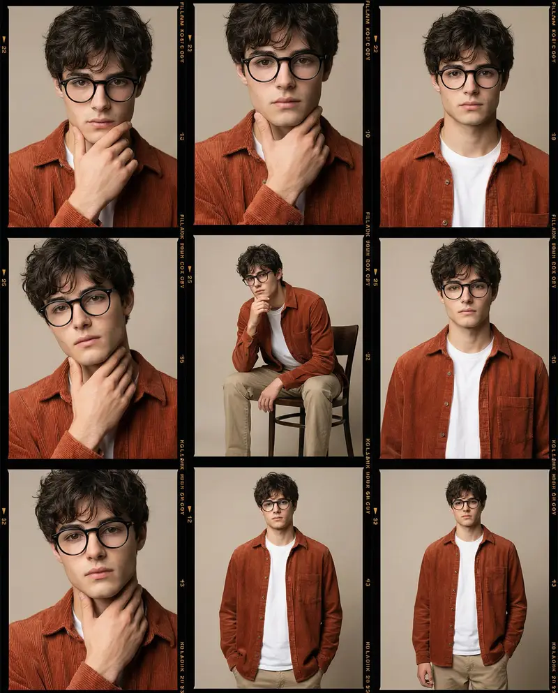 Preview of High-Fidelity Editorial Contact Sheet Portrait Session