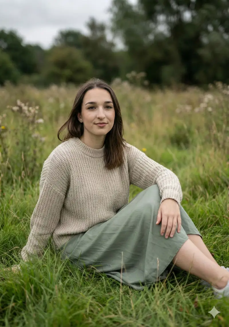 Preview of Serene Portrait in a Meadow with Shallow DOF