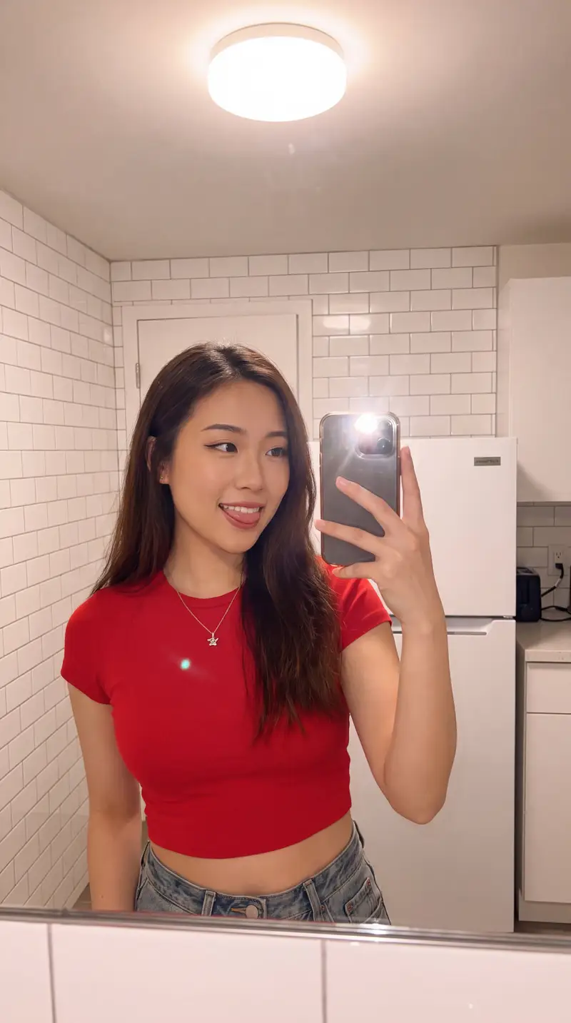 Preview of Playful Mirror Selfie Portrait