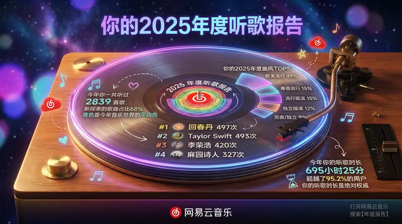 Preview of Annual Music Report Vinyl Record Infographic Prompt