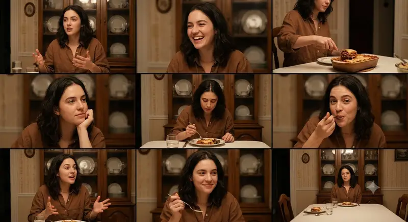 پیش‌نمایش Family Dinner Cinematic Contact Sheet · 2