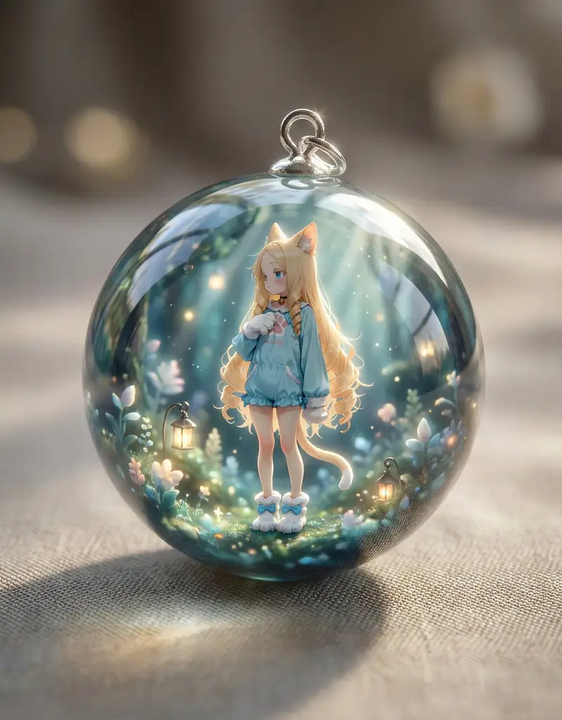Preview of Resin Charm Illustration Prompt