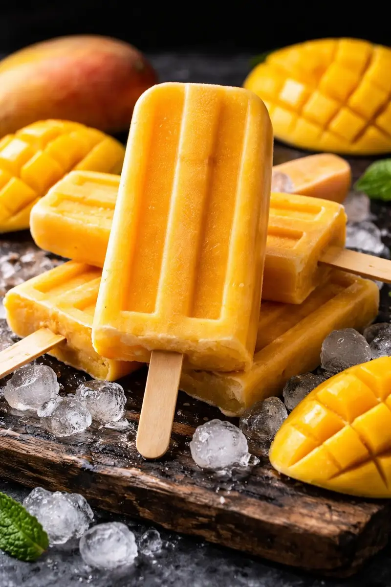 Preview of 8K Food Photography Prompt for Mango Popsicles