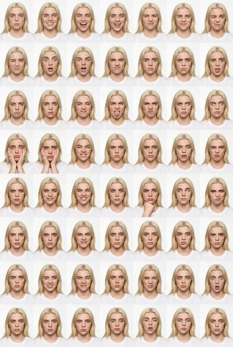 Preview of 48-Panel Studio Expression Contact Sheet Prompt