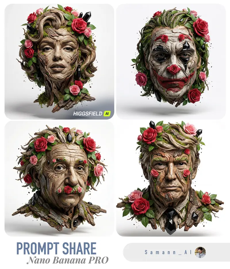 Preview of Luxury Nature Sculpture Portrait (Image-to-Image)
