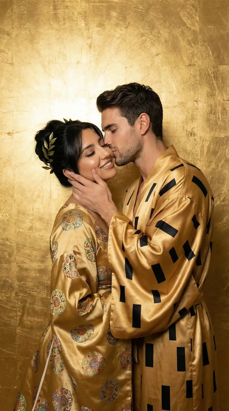 Preview of Fine-Art Fashion Editorial Inspired by Gold Mosaic Aesthetics