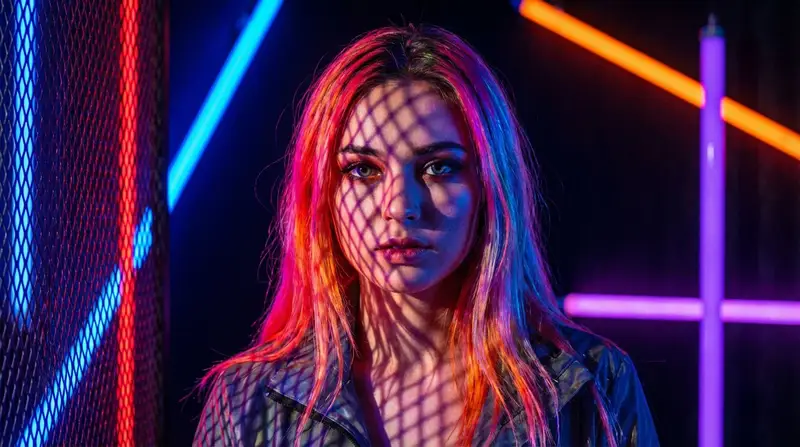 Preview of Neon Light High-Contrast Portrait Template