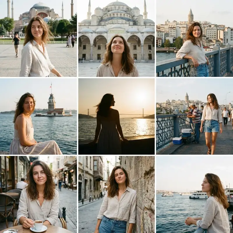 Preview of Instagram Travel Grid of an Attractive Woman in Istanbul