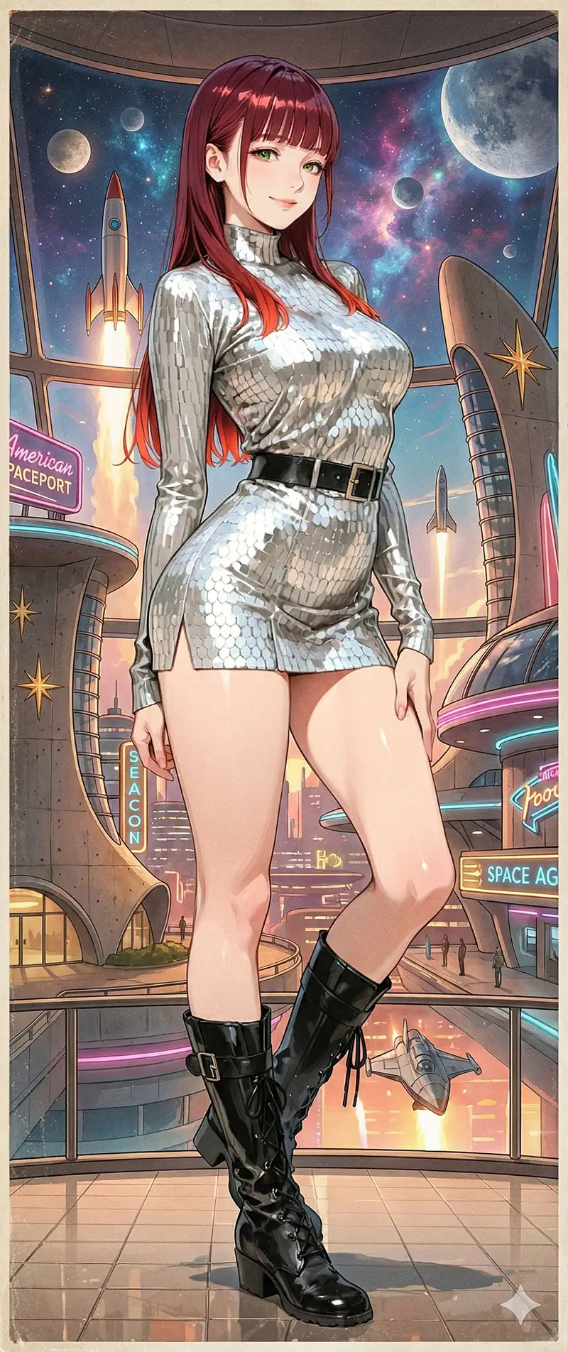 Preview of Retro-Future Pinup Background Conversion Prompt