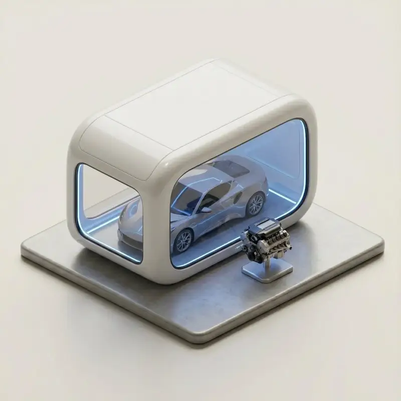 Preview of Minimalist 3D Isometric Car Showroom Model