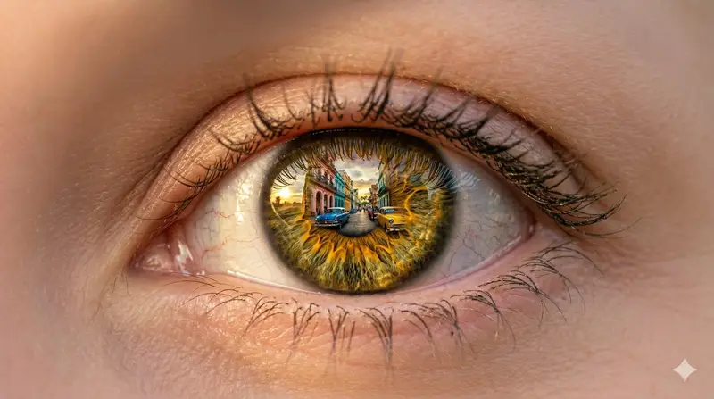 Preview of Macro Eye Portrait with Havana Reflection