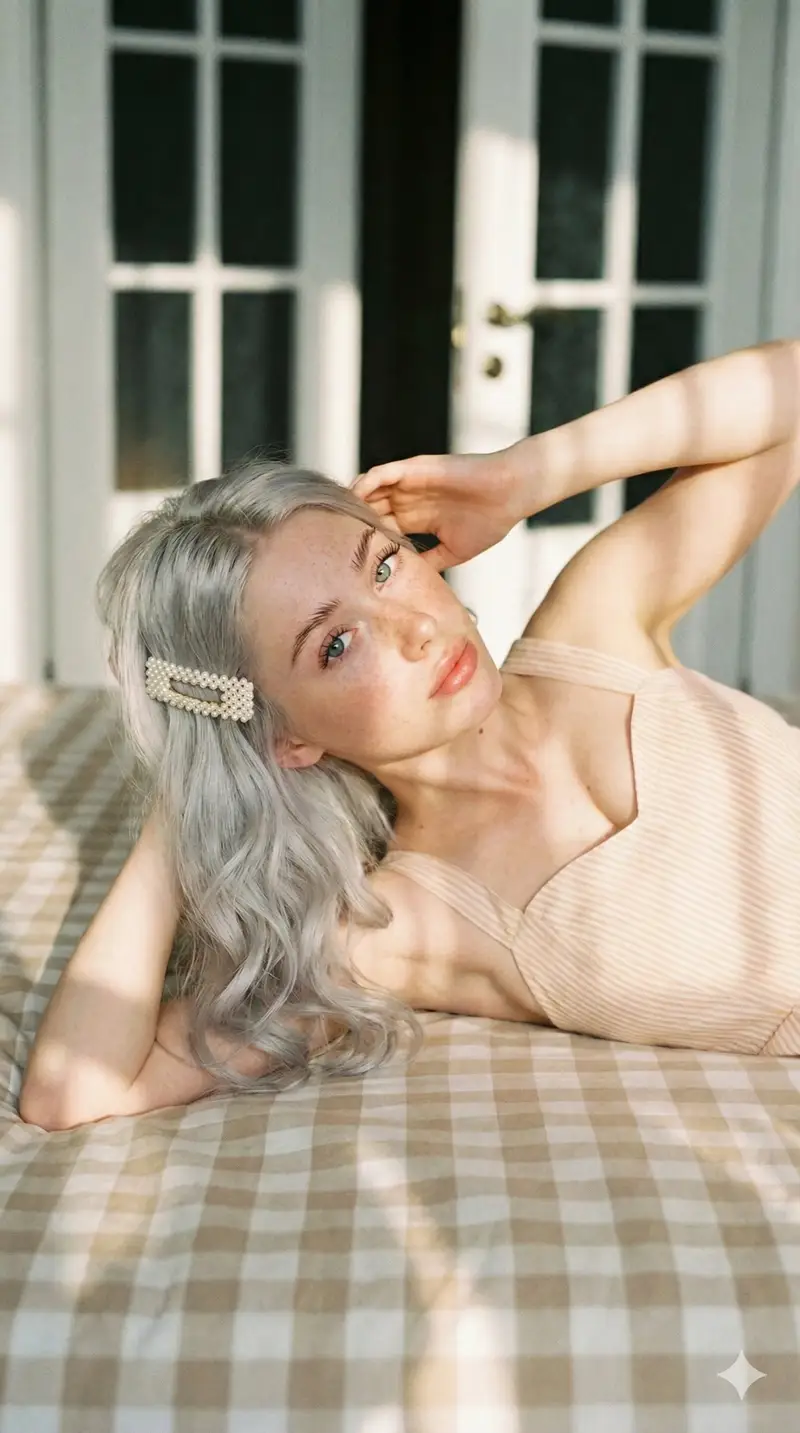 Preview of Ultra Photorealistic Portrait of a Young Woman Lying Down