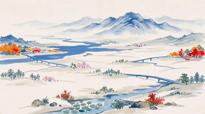 Preview of Landscape Painting with Color Palette for Nano-Banana-Pro