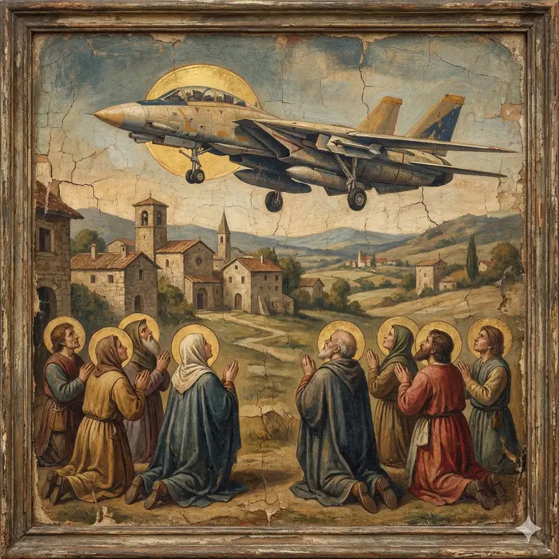 Preview of F-14D in the Style of a Western Religious Painting