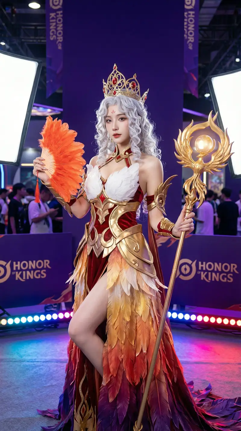 Preview of Detailed Photorealistic Cosplay Portrait Prompt: Phoenix Theme