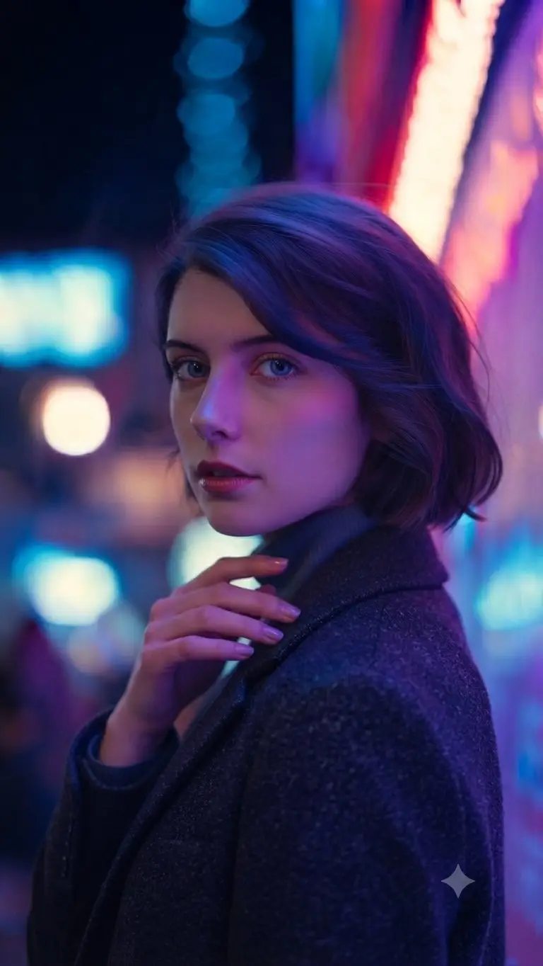 Preview of Neon City Cyber-Noir Portrait