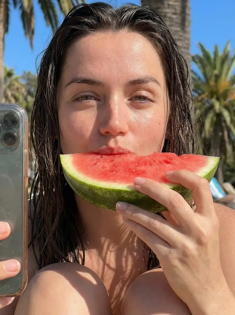 Preview of Ana de Armas Summer Watermelon Selfie