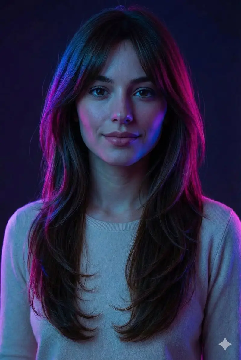 Preview of Neon Accent Lighting Portrait Prompt (Image Reference)