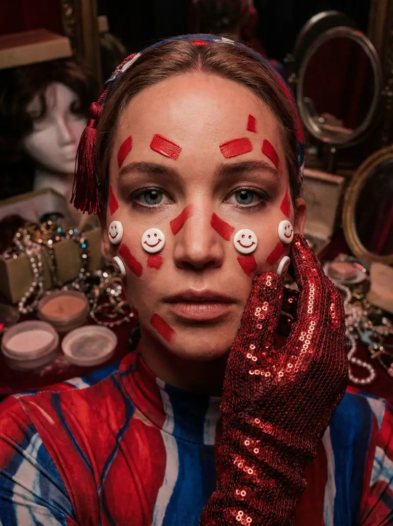 Preview of Hyper-Realistic Surrealist Portrait with Crimson Lighting