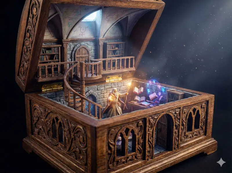 Preview of Wizard in a Box Miniature Diorama