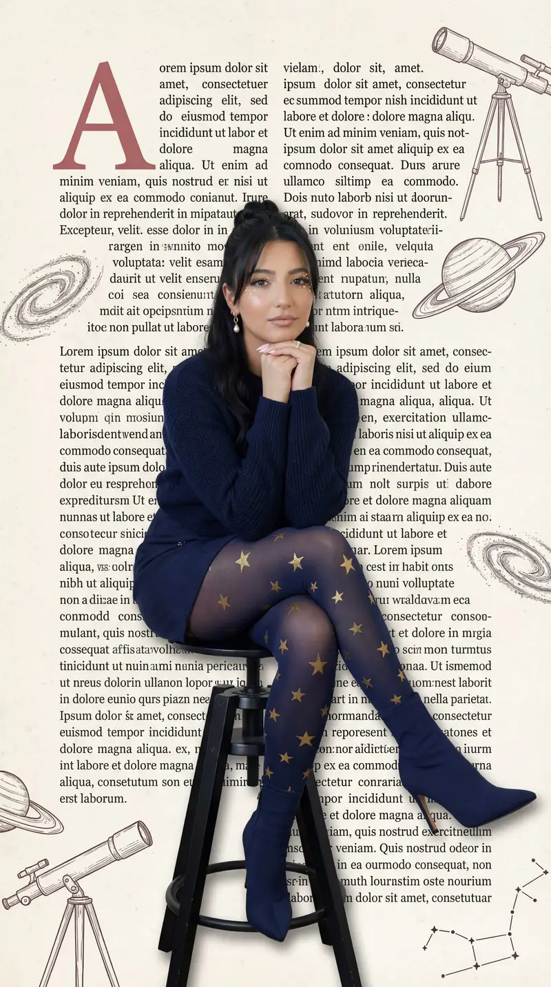 Preview of Editorial Magazine Cutout with Cosmos Theme