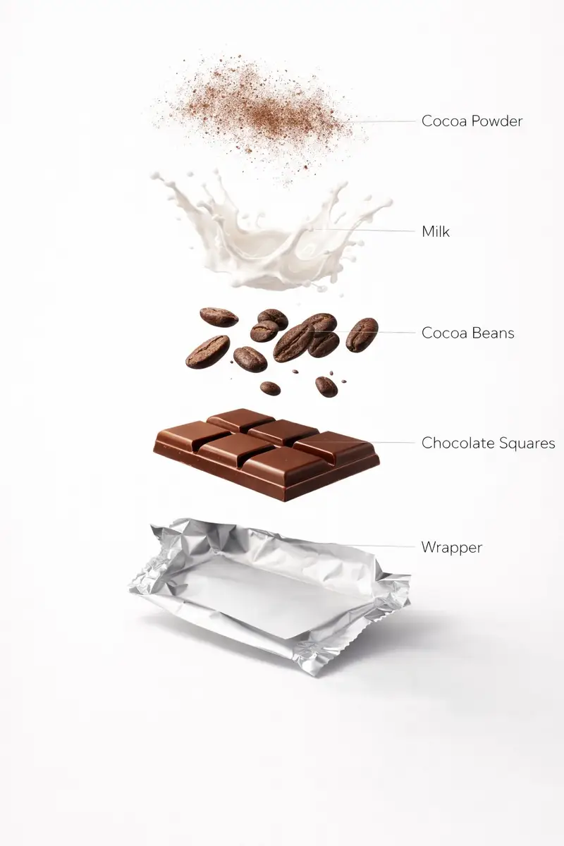 پیش‌نمایش Ultra-Realistic Chocolate Bar Advertising Prompts (Motion and Exploded View)