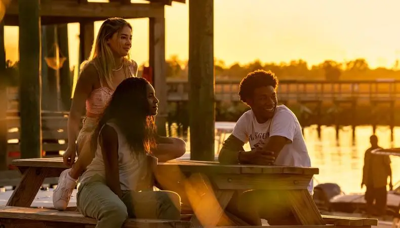 Preview of Cinematic Golden Hour Sunset Hangout on a Pier