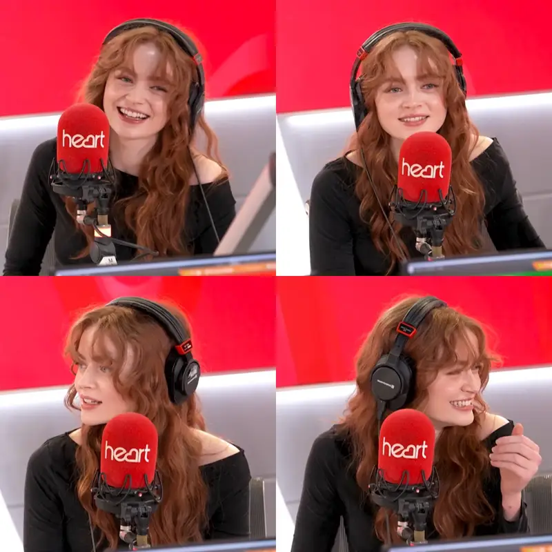 پیش‌نمایش Sadie Sink Red Studio Glow – Radio Presenter