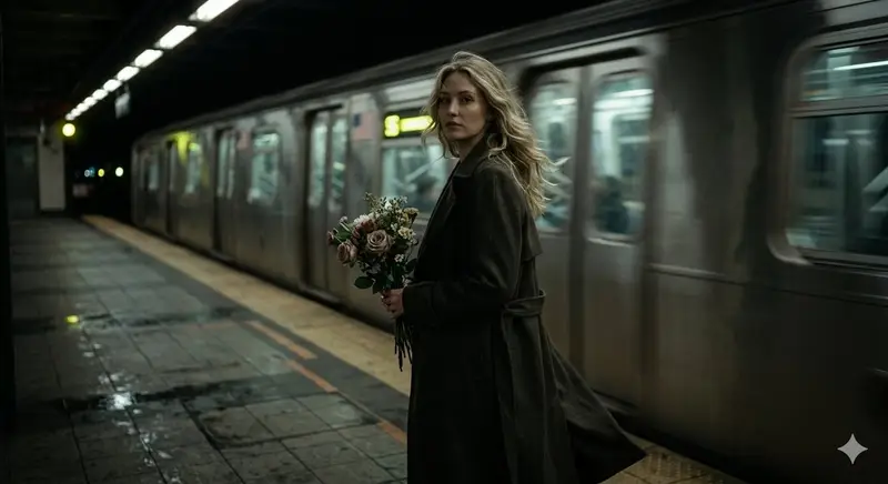 Preview of Cinematic Night Scene on Subway Platform